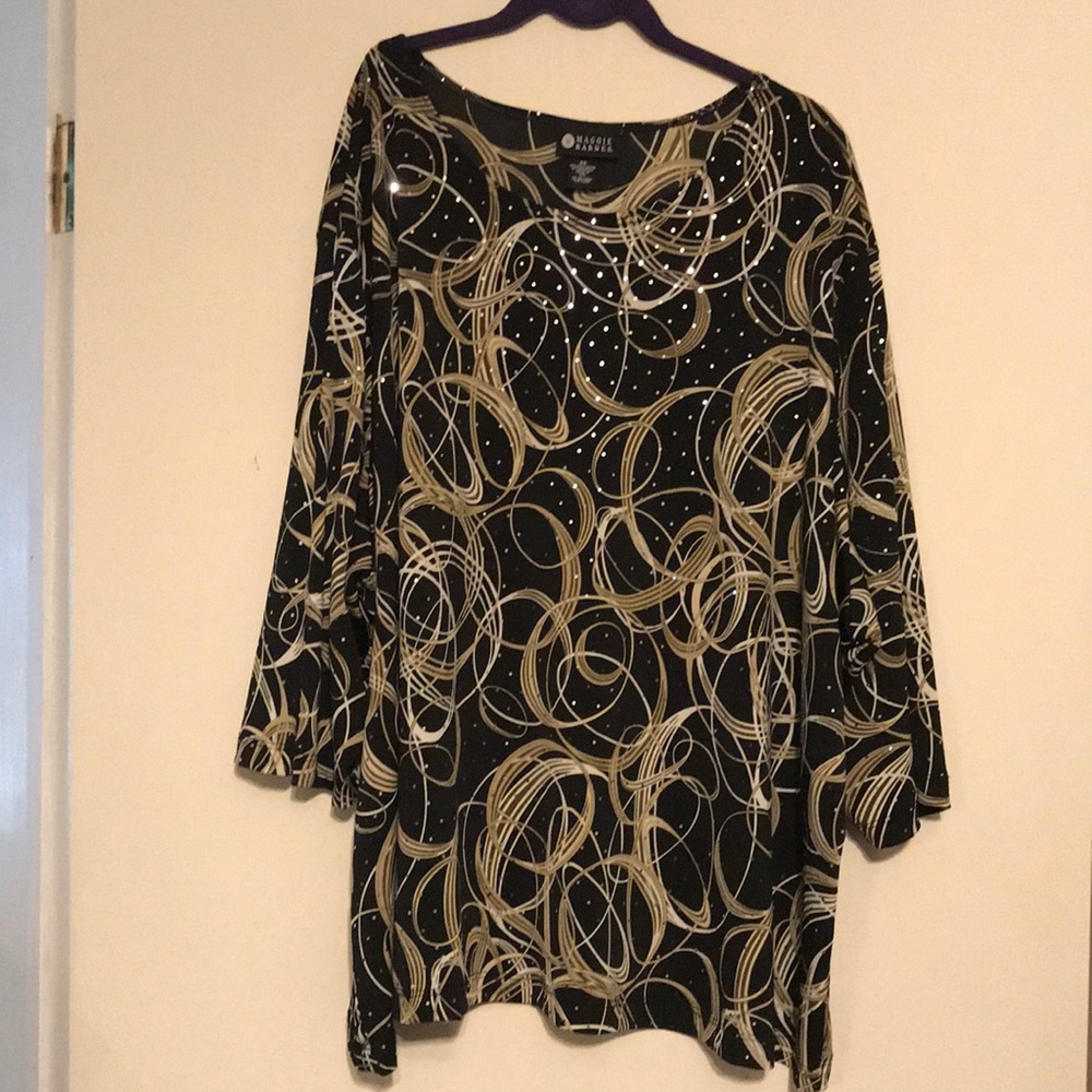 Maggie Barnes 3/4 sleeve Black Top size 5X